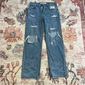 GRLFRND denim Blue Distressed Boyfriend Jeans